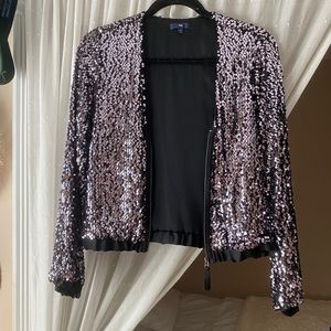 Sequined Bomber Jacket